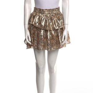 LoveShackFancy Metallic Floral Skirt